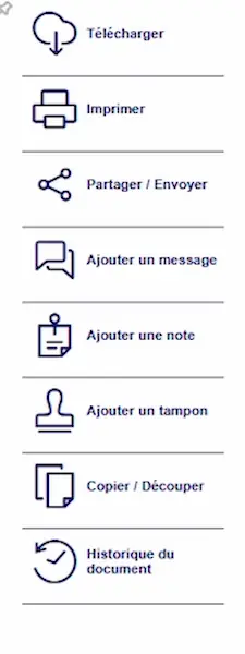 Capture de Zeendoc, le menu des documents fournisseurs