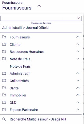 Capture de Zeendoc, la liste des classeurs
